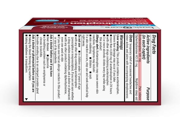 Amazon Basic Care Acetaminophen PM,100 Count