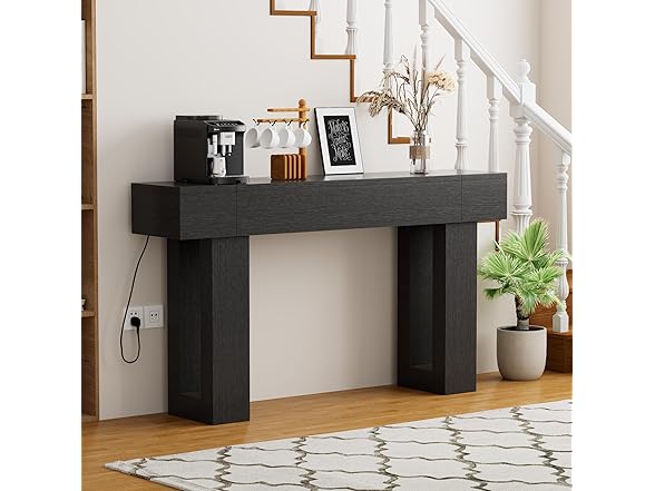 Black 63 Inch Long Console Table