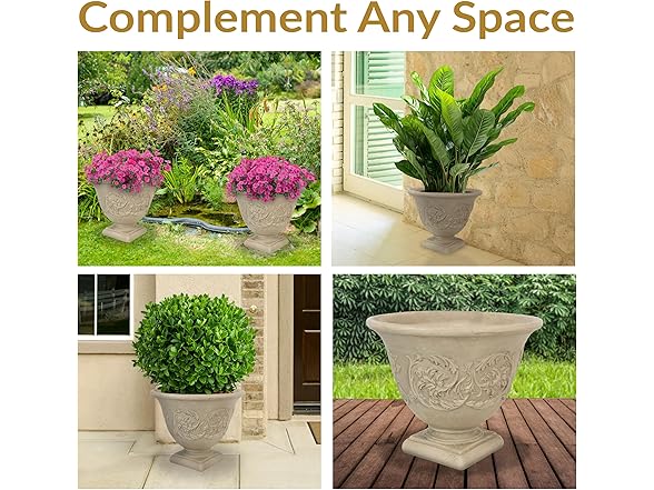 Sunnydaze 16-Inch Darcy Round Plant Pot