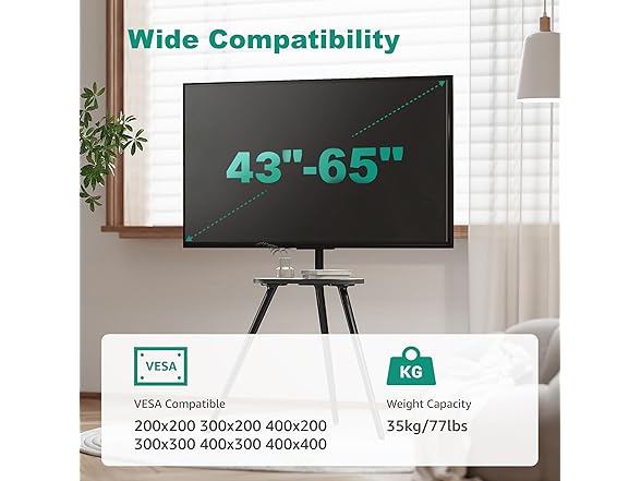 ECOTINY Tripod Easel TV Stand | 43-65"