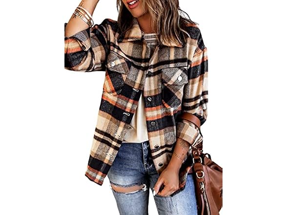 KevaMolly Women (S) Button Down Flannel Shirt