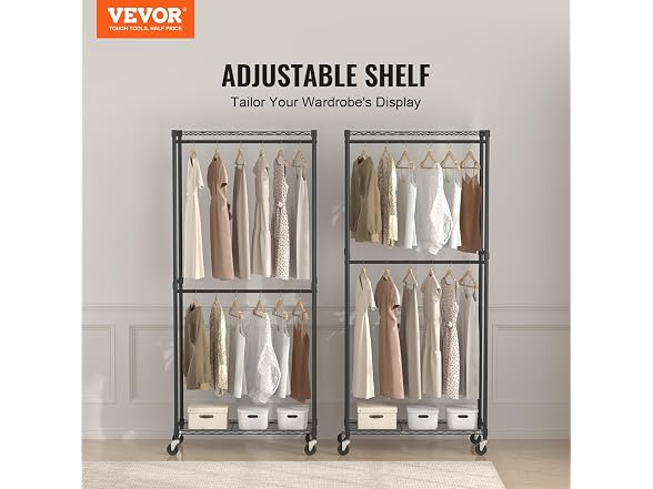 VEVOR Heavy Duty Clothes Rack, Double