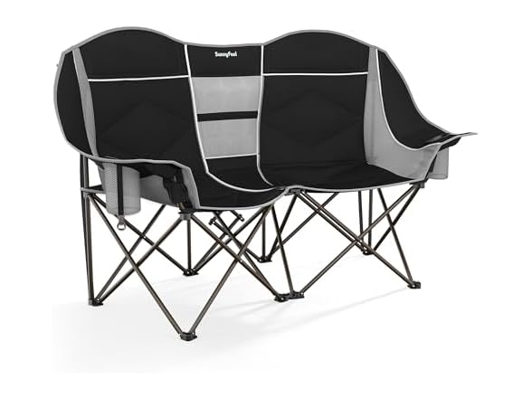 SUNNYFEEL Black Loveseat Camping Chair