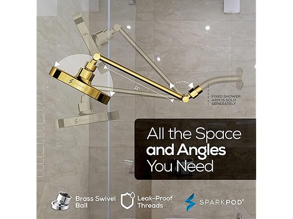 6" Round Rain Shower Head & Arm