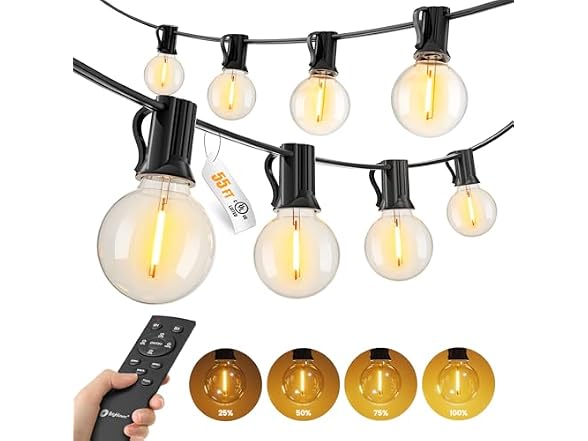 Brightown 100Ft Outdoor String Lights with Remote