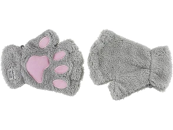 Greenery (OS) Bear Plush Cat Paw Claw Gloves Soft - Gallery 6