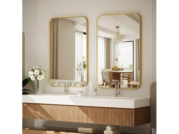BEAUTYPEAK Wall Mounted Bathroom Mirror