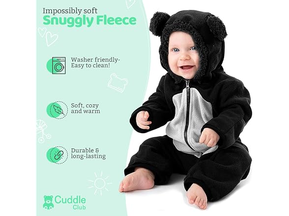 Cuddle Club (12-18 MOS) Fleece Baby Bodysuit