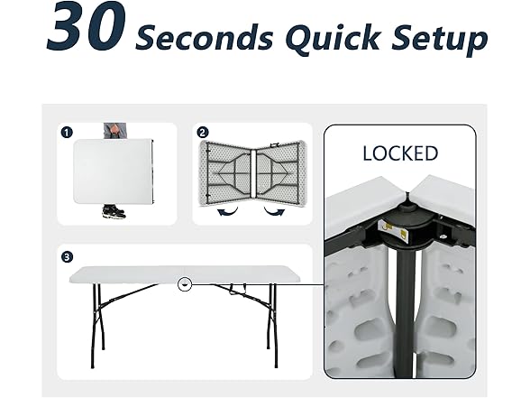 Haiput Wam Folding Tables, 6 Foot Folding Table wi