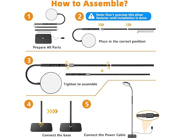 PACOVY Height Adjustable Floor Lamp