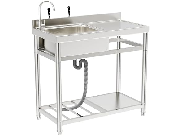 MODCART 39 inch Stainless Steel Utility Sink