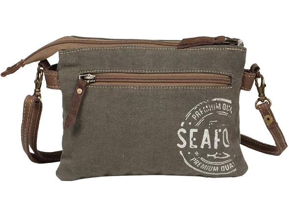 Myra Bag Pomerol Upcycled Canvas & Leather Small Crossbody Bag S