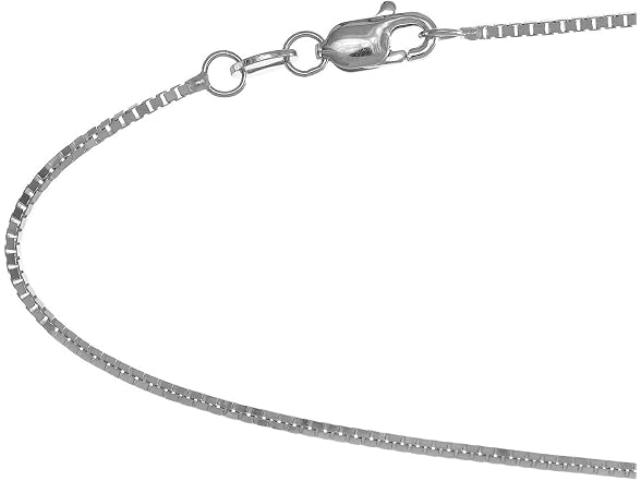 JewelStop 10k White Gold 1 mm Box Chain Necklace