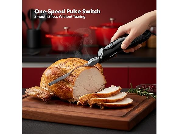 OVENTE Electric Knife Set with Two Serrated Stainless Steel Blades