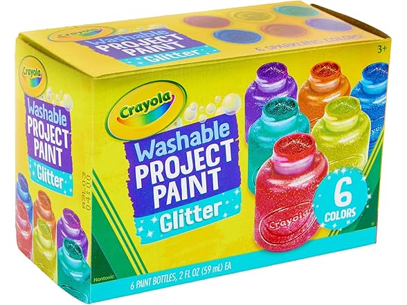 Crayola Washable Glitter Paint 6 Count