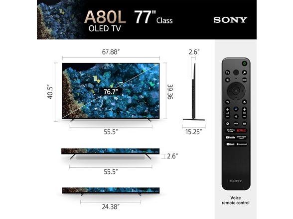 Sony OLED BRAVIA XR A80LTV (2023) (Refurbished) (Open Box)