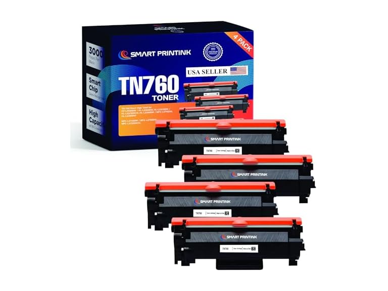 TN-760 Compatible Toner, 4-Pack
