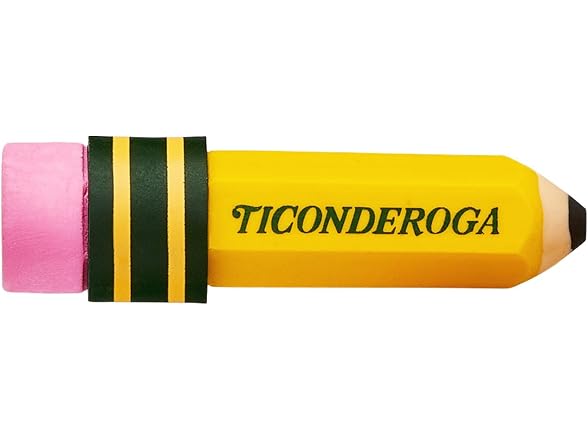 Ticonderoga Pencil Shaped Erasers, Yellow, 3 Count