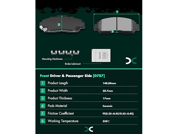 SCITOO ATD787C,D787-7656 Front Brake Pads
