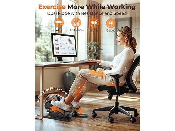 YOSUDA Under Desk Elliptical,Elliptical for Seniors Fully As (Open Box)