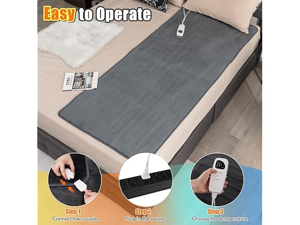 CLEEMAN Electric Heated Twin Mattress Pad