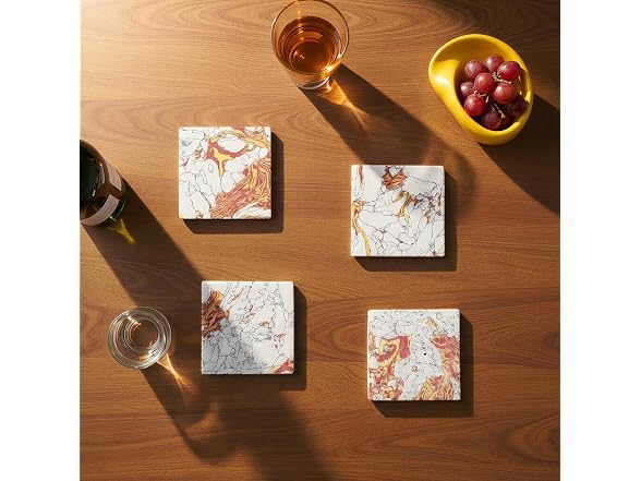 Bloomingville Stone Coaster Set, Multicolor