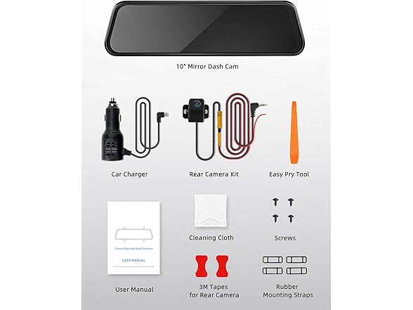 2.5K Mirror Dash Cam Voice Control, Dual