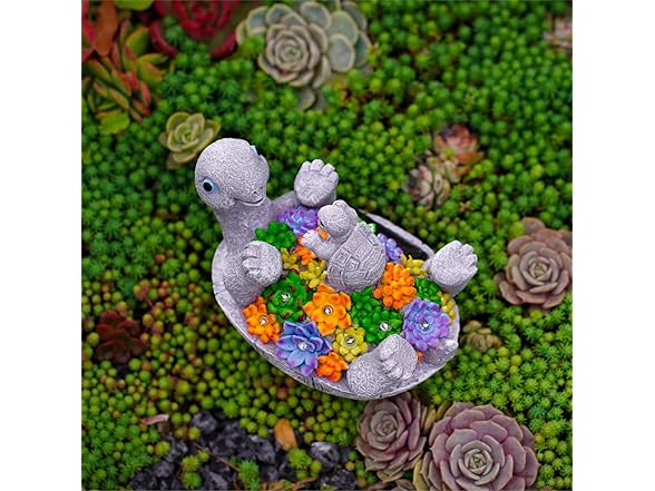 Pohabery Solar Turtle Figurines Garden Decor