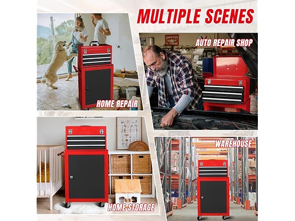 BIG RED Torin 3-Drawer Tool Chest Red