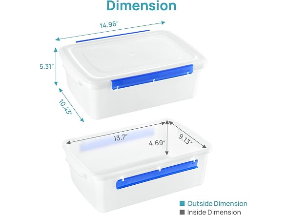 Vtopmart 2 Pcs Pizza Dough Proofing Box