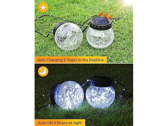 PARTPHONER Solar Lantern 12 Pack Cold White