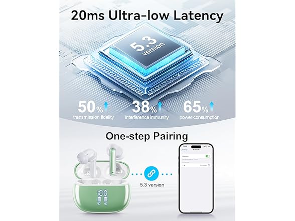 HUIFU Green Wireless Earbuds