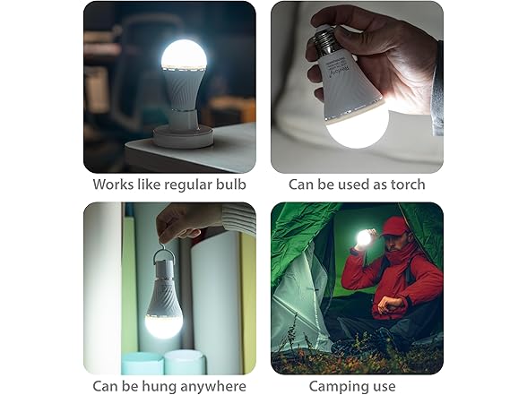 4 Pack Emergency-Rechargeable-Light-Bulb