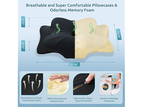 DONAMA Cervical Pillow for Neck, Black