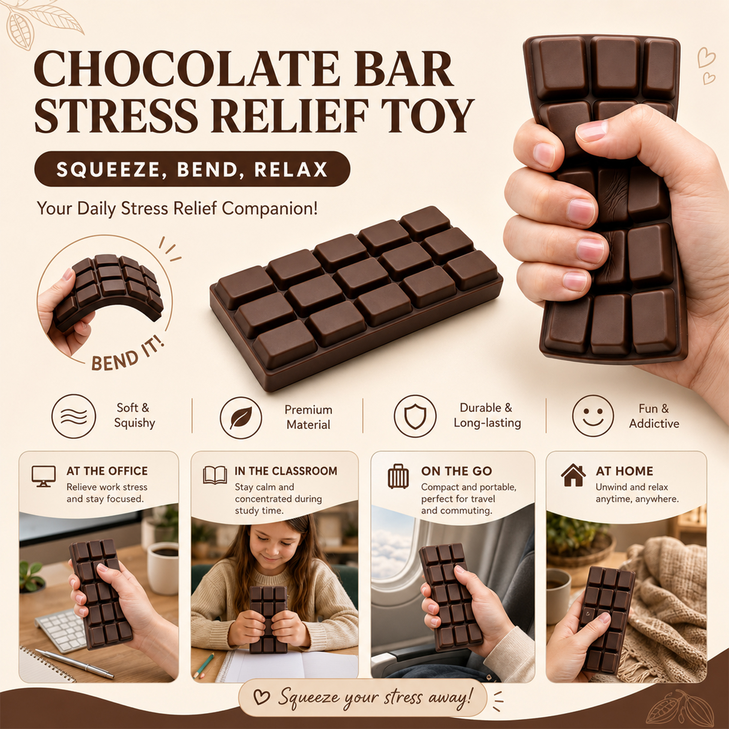 Twilight Squishy Sensory Toys Chocolate, 3PK - Gallery 8