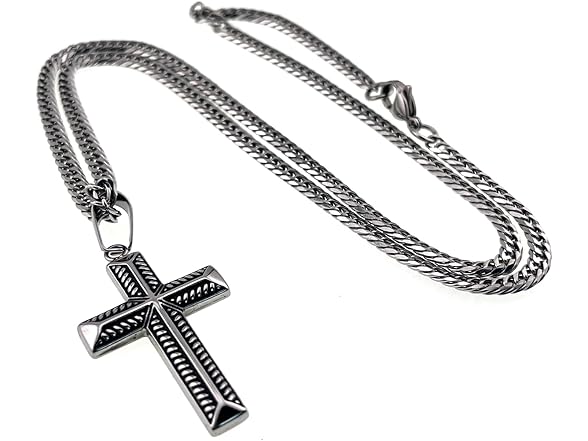 Phuc Minh Stylish Stainless Steel Men's Cross Necklace