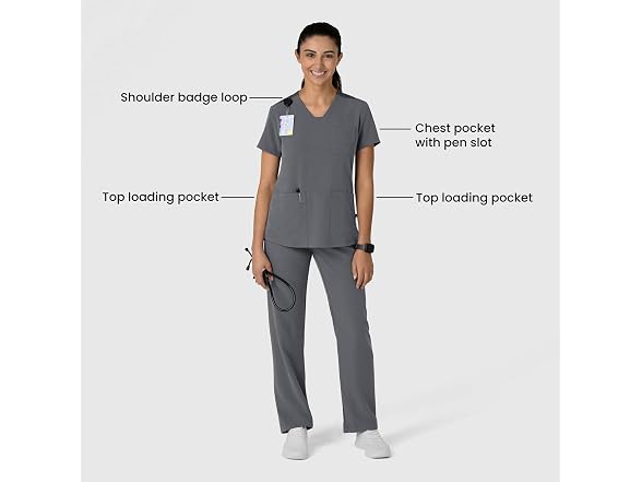 WonderWink (S) Flex-n-reach V-neck Scrub Top