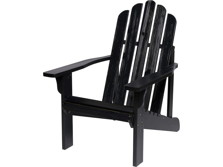 Shine Company 4659BK Marina II Folding Adirondack Chair Bl