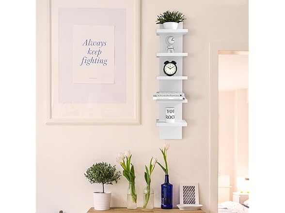 Bloddream 5 Tier Wall Shelves White
