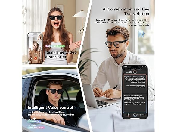 AI Smart Glasses | 8MP Camera | AI Translation