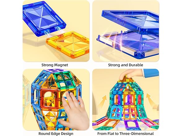 TEMI 80 Piece Set Cartoon Graphic Magnetic Blocks