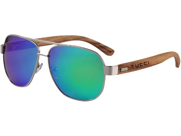 Tucci Italy Black Aviator Sunglasses