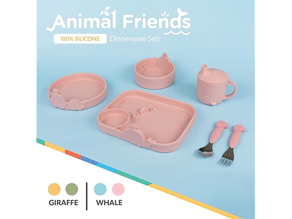 Nuby Animal Friend Silicone Round Plate - Toddler Plate