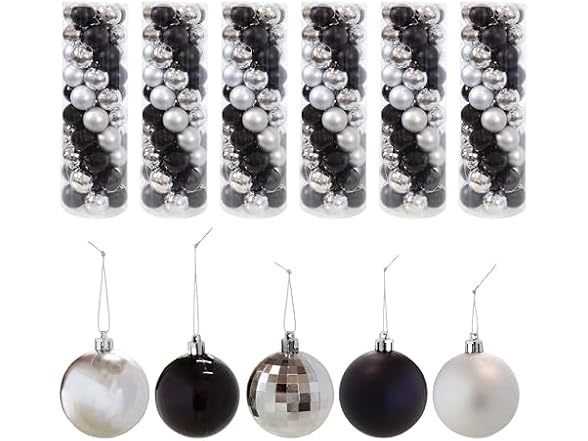 Sunnydaze Decor SME-8536 300pc Blk/Silver Xmas Orns