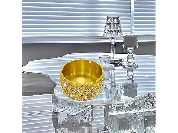 Sparkling Gold Ashtray Decor