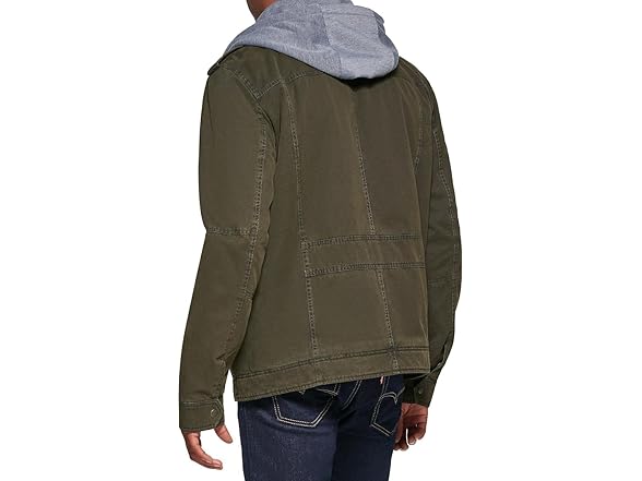 Levis Mens Washed Cotton Military Jacket
