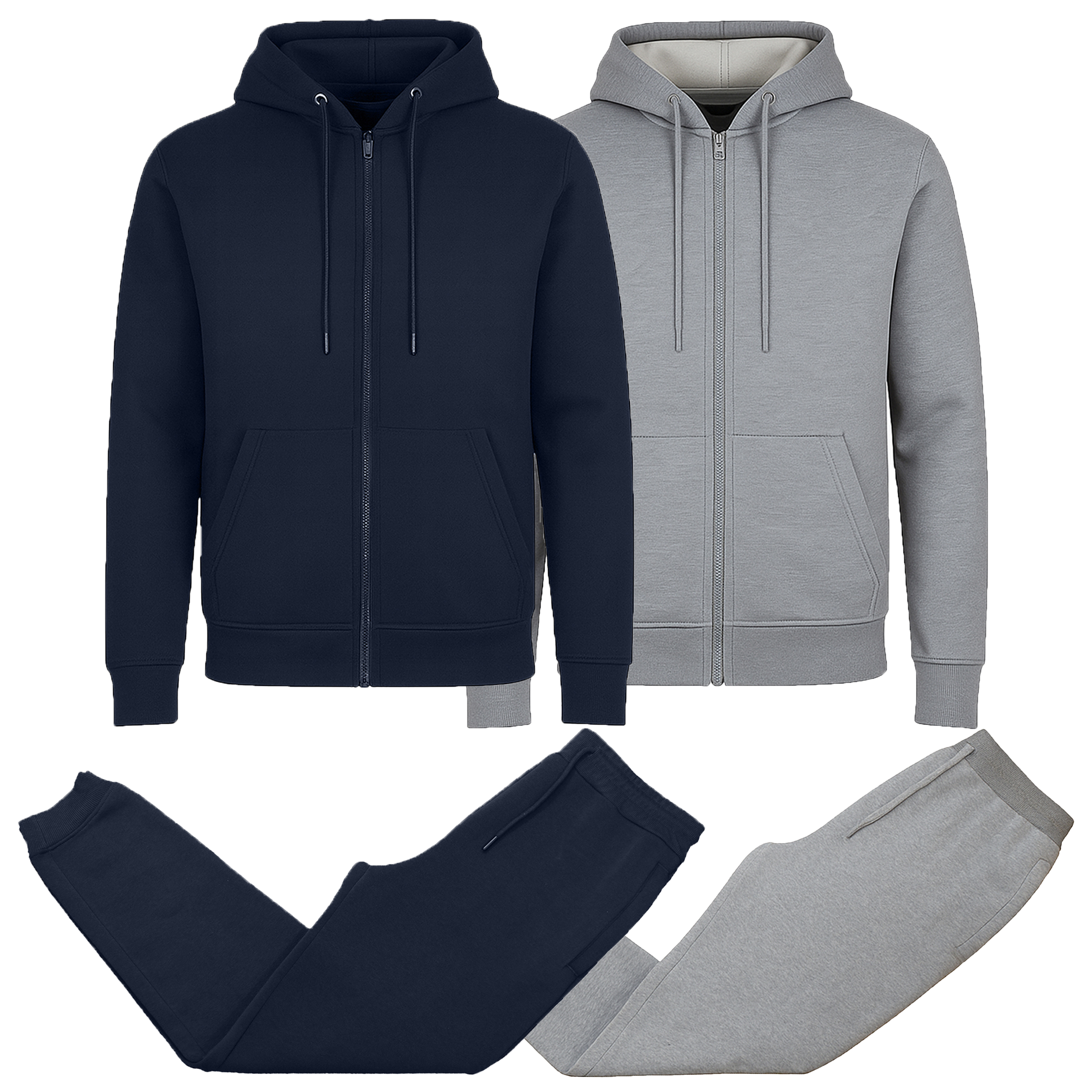 Mens Fleece-Lined Zip Hoodie & Jogger Set - Gallery 33