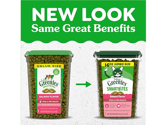 Greenies Cat Treats, Feline Smartbites, Skin & Fur Health