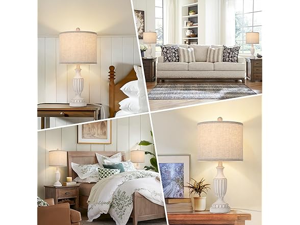 TOBUSA 22“ Rustic Table Lamps Set of 2