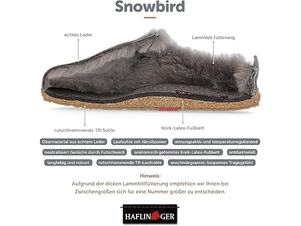 HAFLINGER Snowbird Lambskin Leather Clog